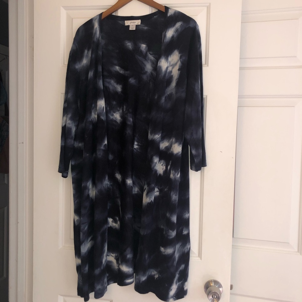 Black, white, navy long cardigan womens 2X